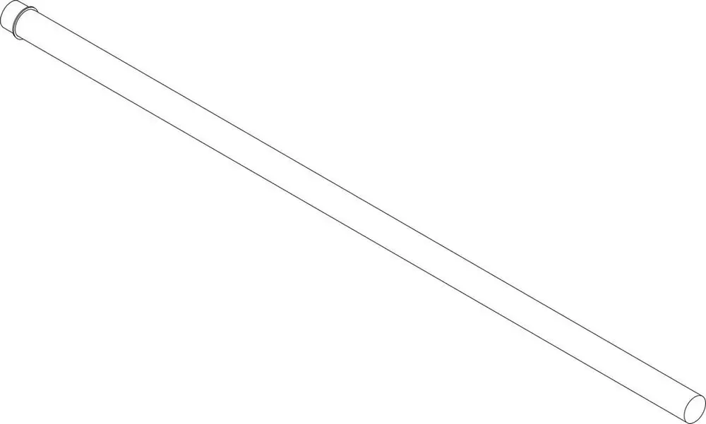 Lange, zylindrische Röhre von Bosch, mit einem klaren, glatten Design und offenen Enden, geeignet für Vakuumanwendungen.